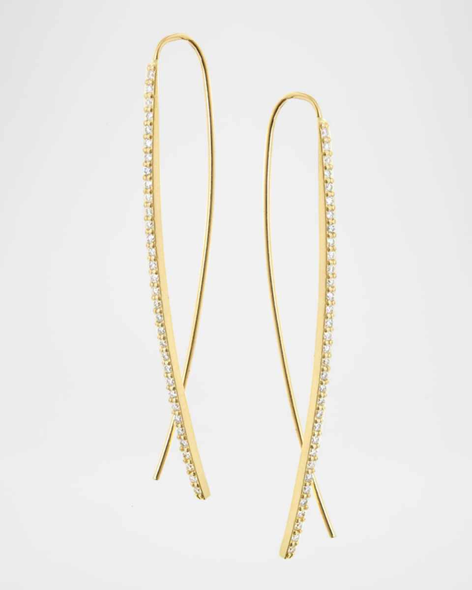 Reckless Narrow Upside Down Hoop Earrings in Rose Gold